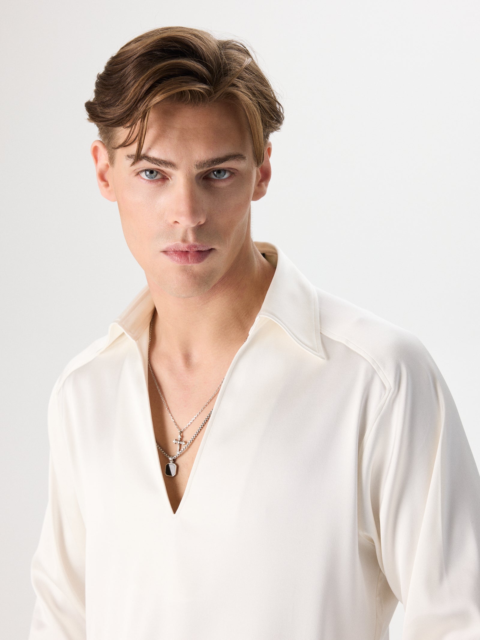 Buttonless Silk Shirt