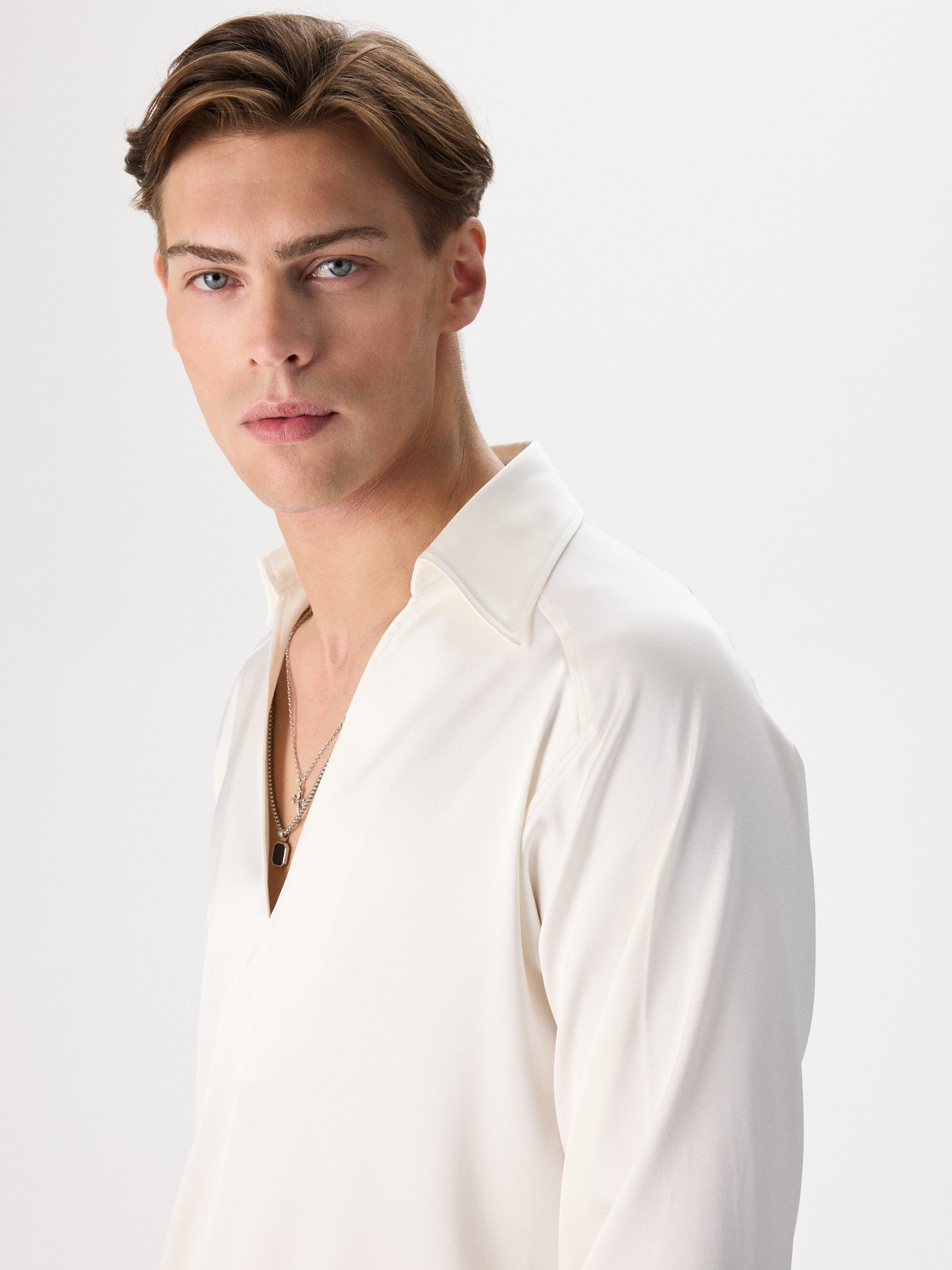 Buttonless Silk Shirt