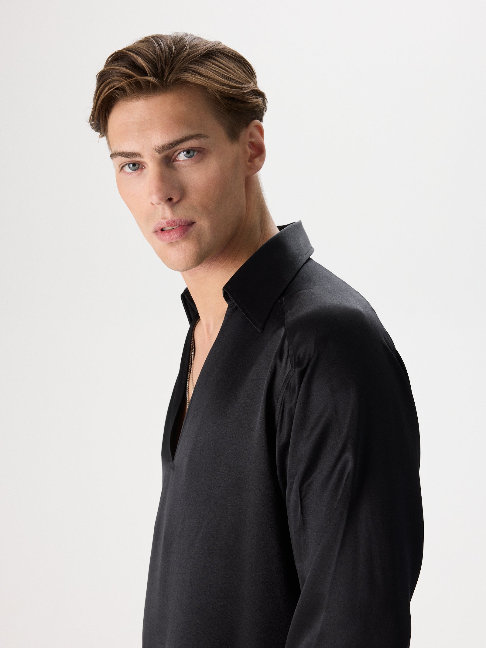 Buttonless Silk Shirt