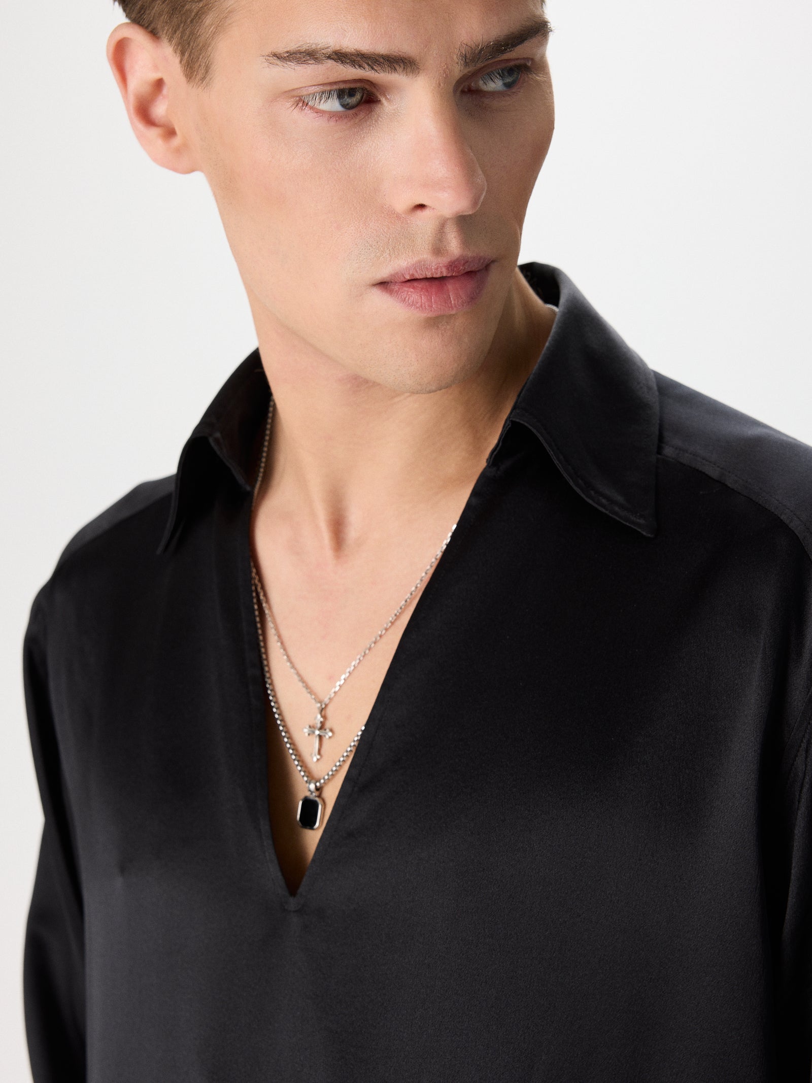 Buttonless Silk Shirt