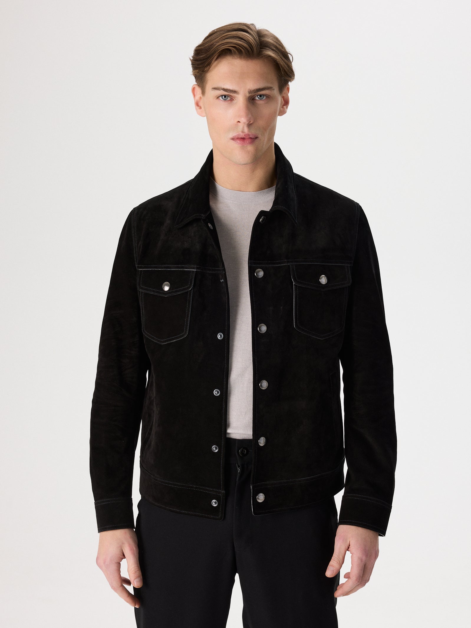 Suede Buttoned Jacket