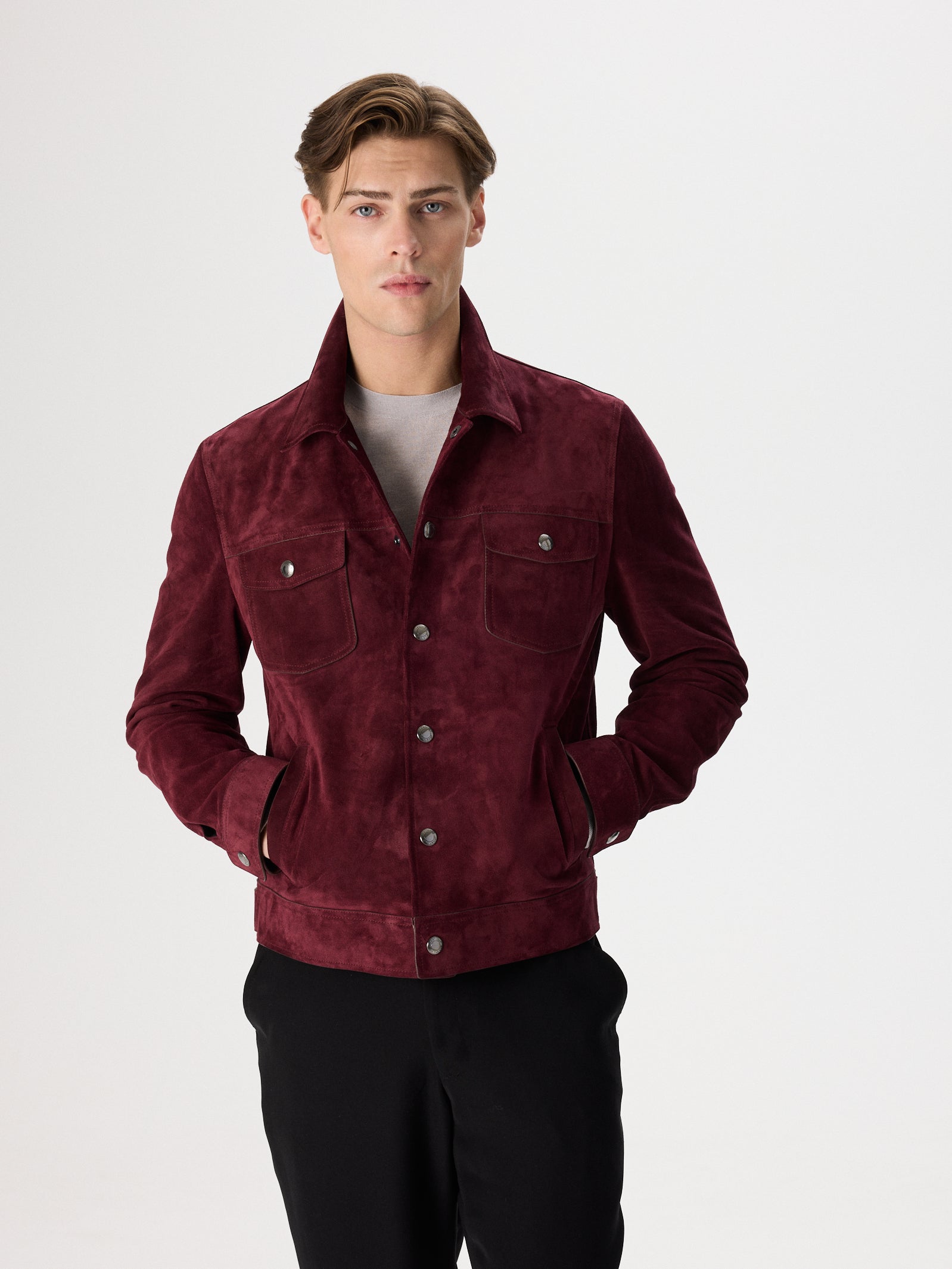 Suede Buttoned Jacket