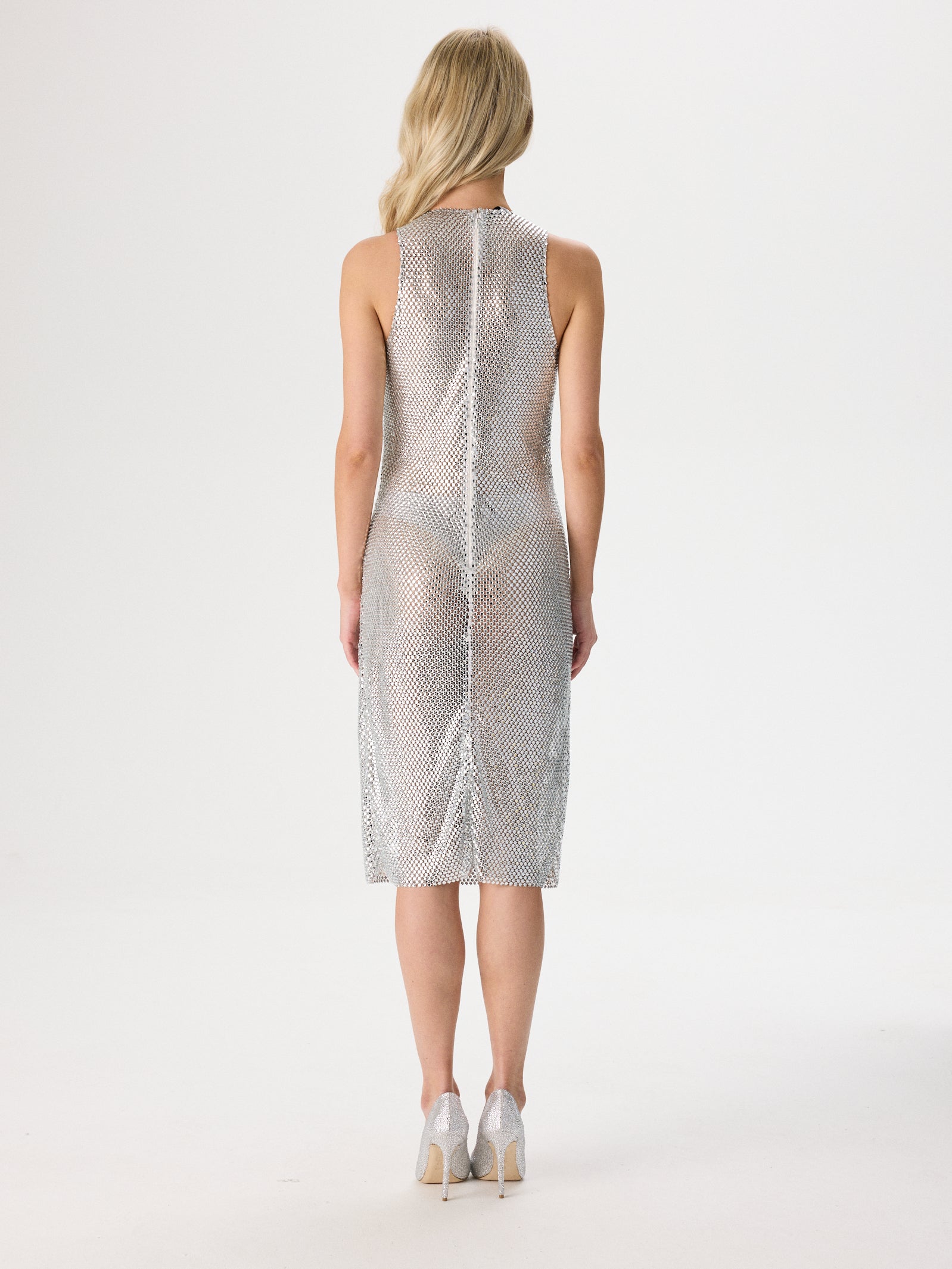 Crystal-Embellished Cocktail Dress