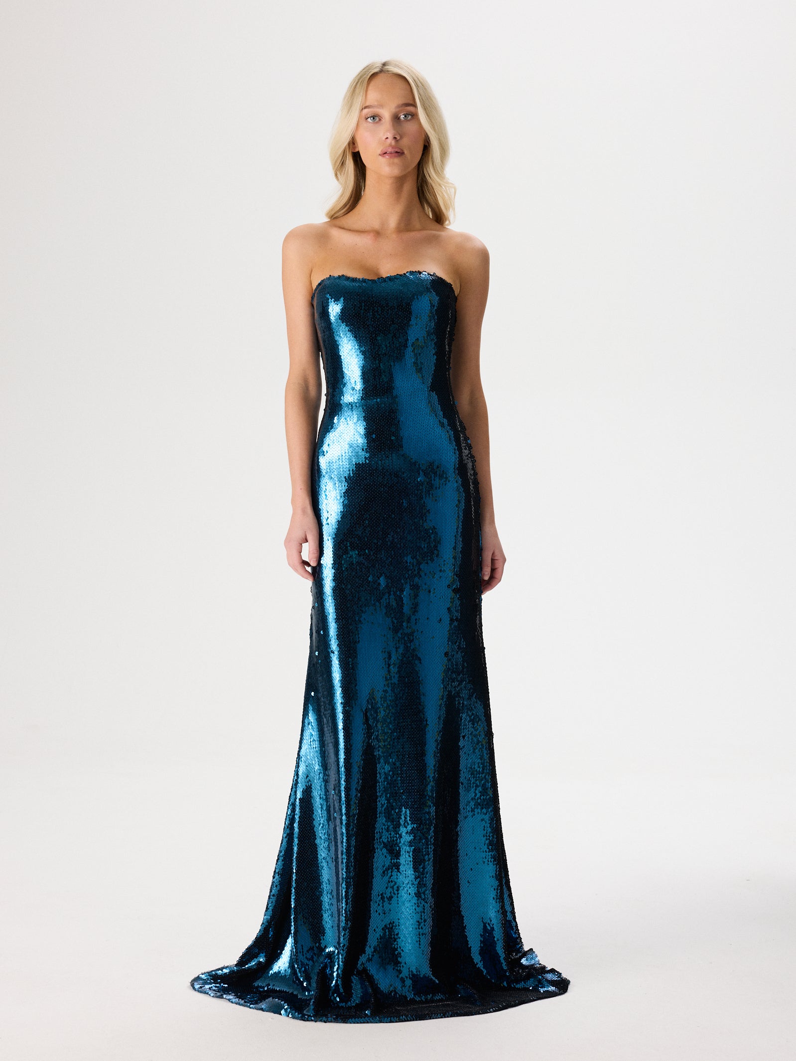 Petrol Sequin Gown