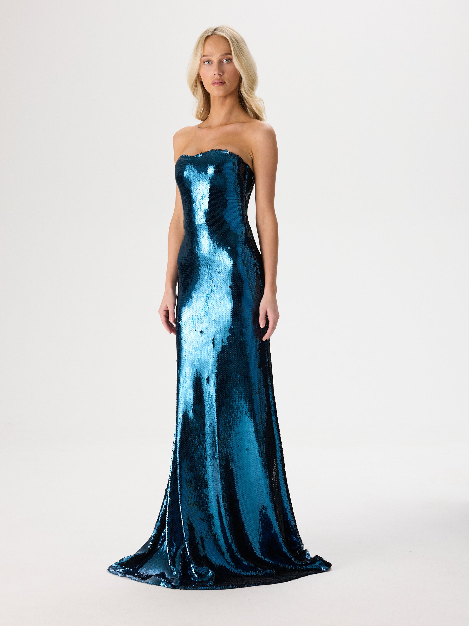 Petrol Sequin Gown