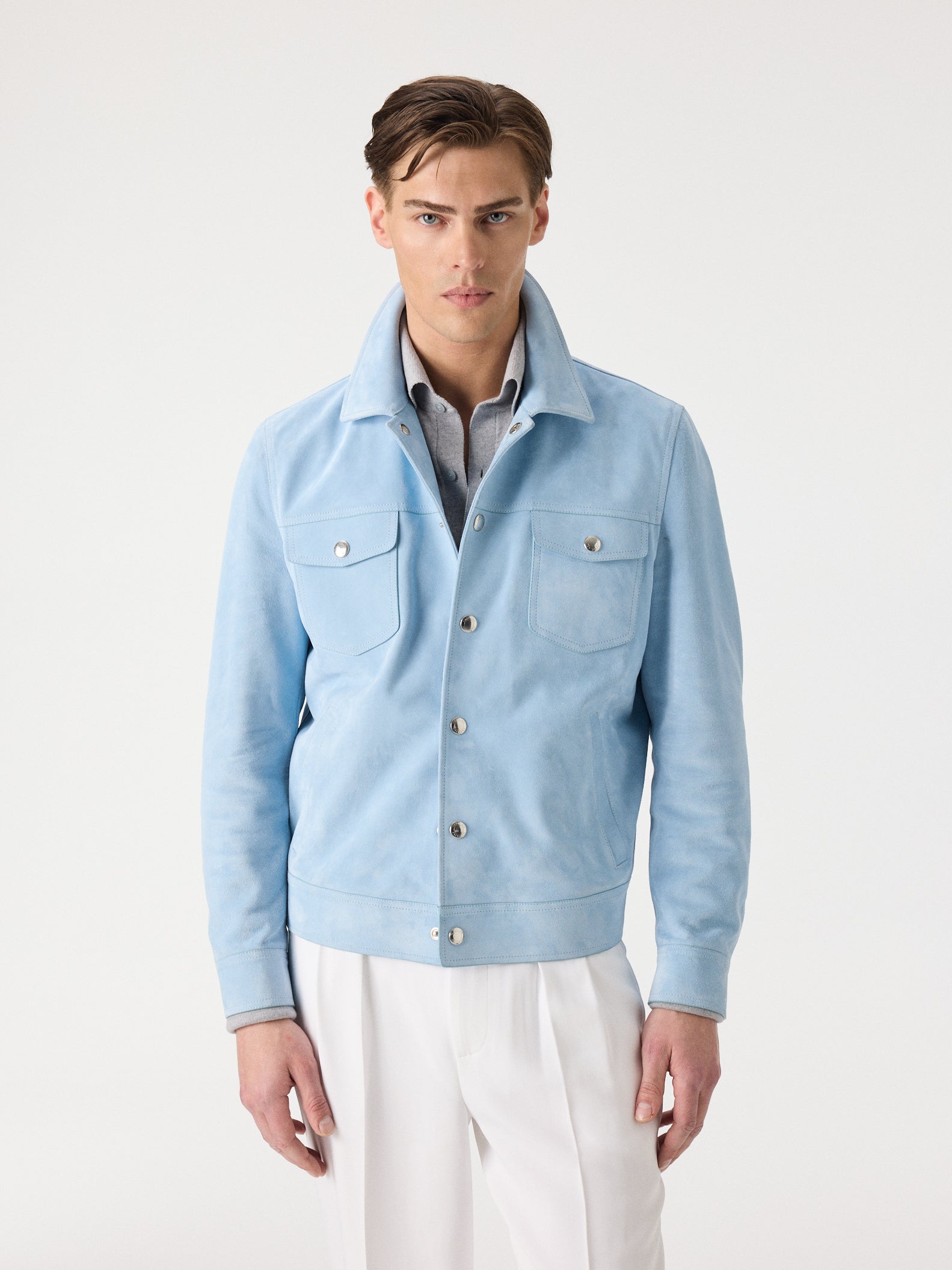 Suede Buttoned Jacket