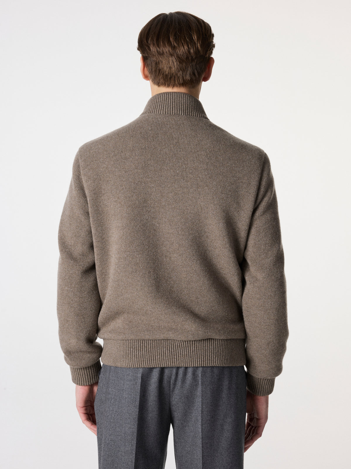 Crocodile-Embossed Bomber Jacket in Khaki Brown – Hartlino, image 5