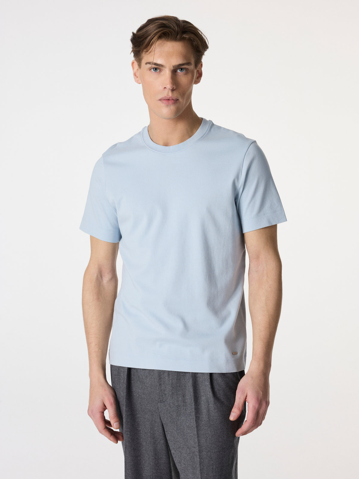 Premium Cotton T-Shirt in Light Blue – Hartlino