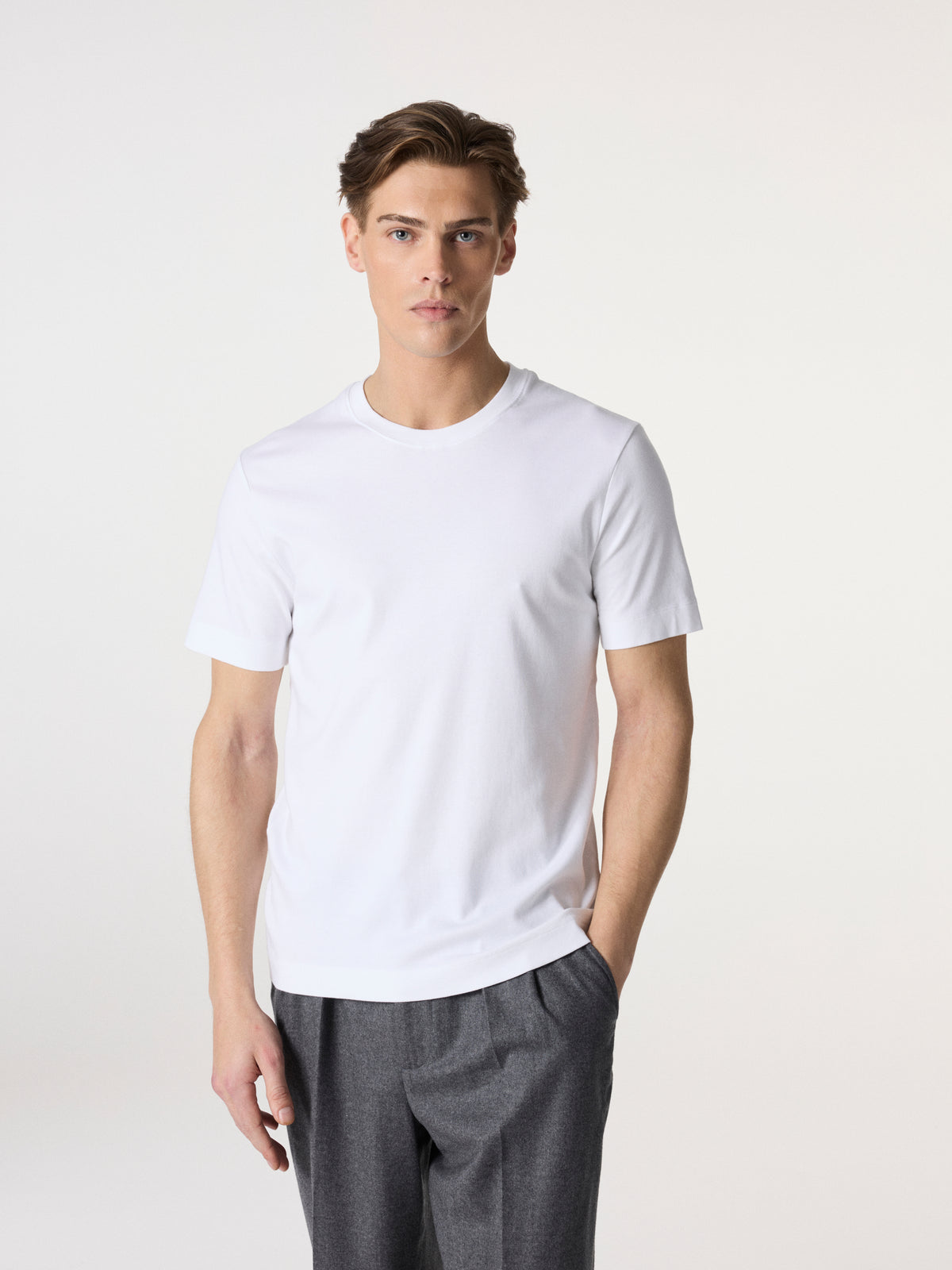 Premium Cotton T-Shirt in Crisp White – Hartlino, image 2