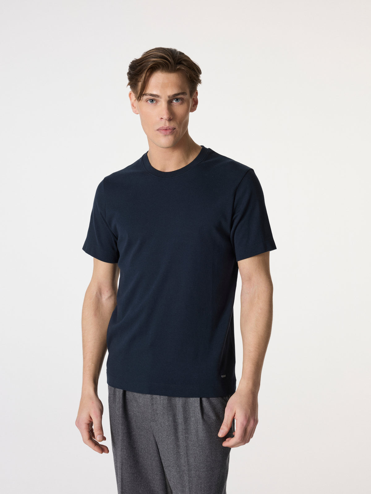 Premium Cotton T-Shirt in Navy Blue – Hartlino