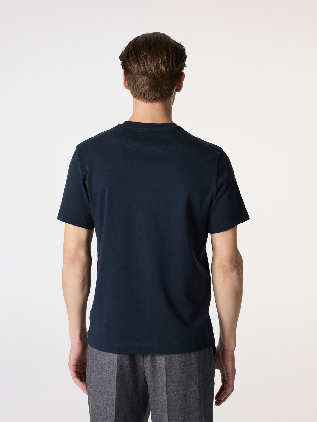 Premium Cotton T-Shirt in Navy Blue – Hartlino, image 6