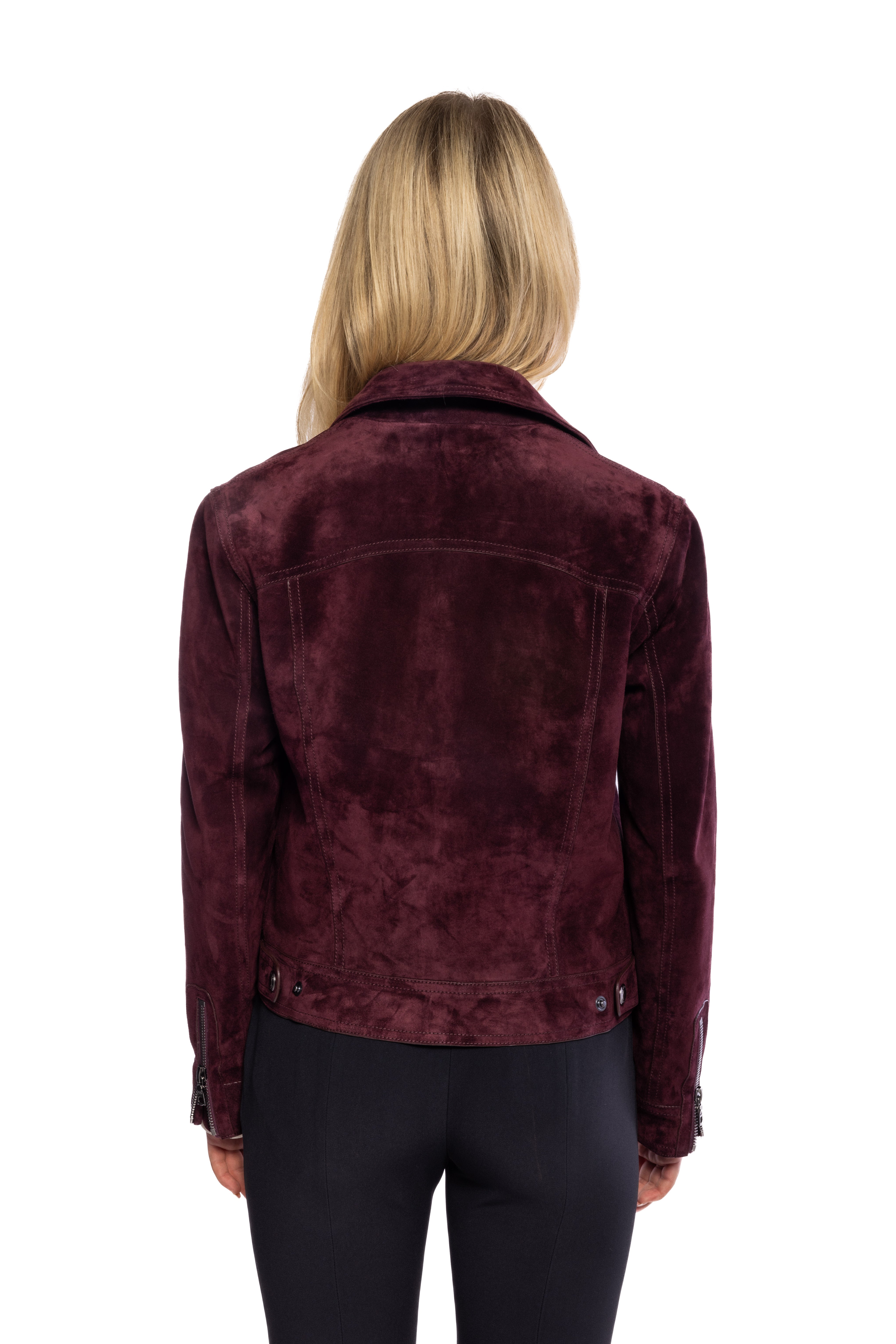 Bordeaux Suede Leather Jacket
