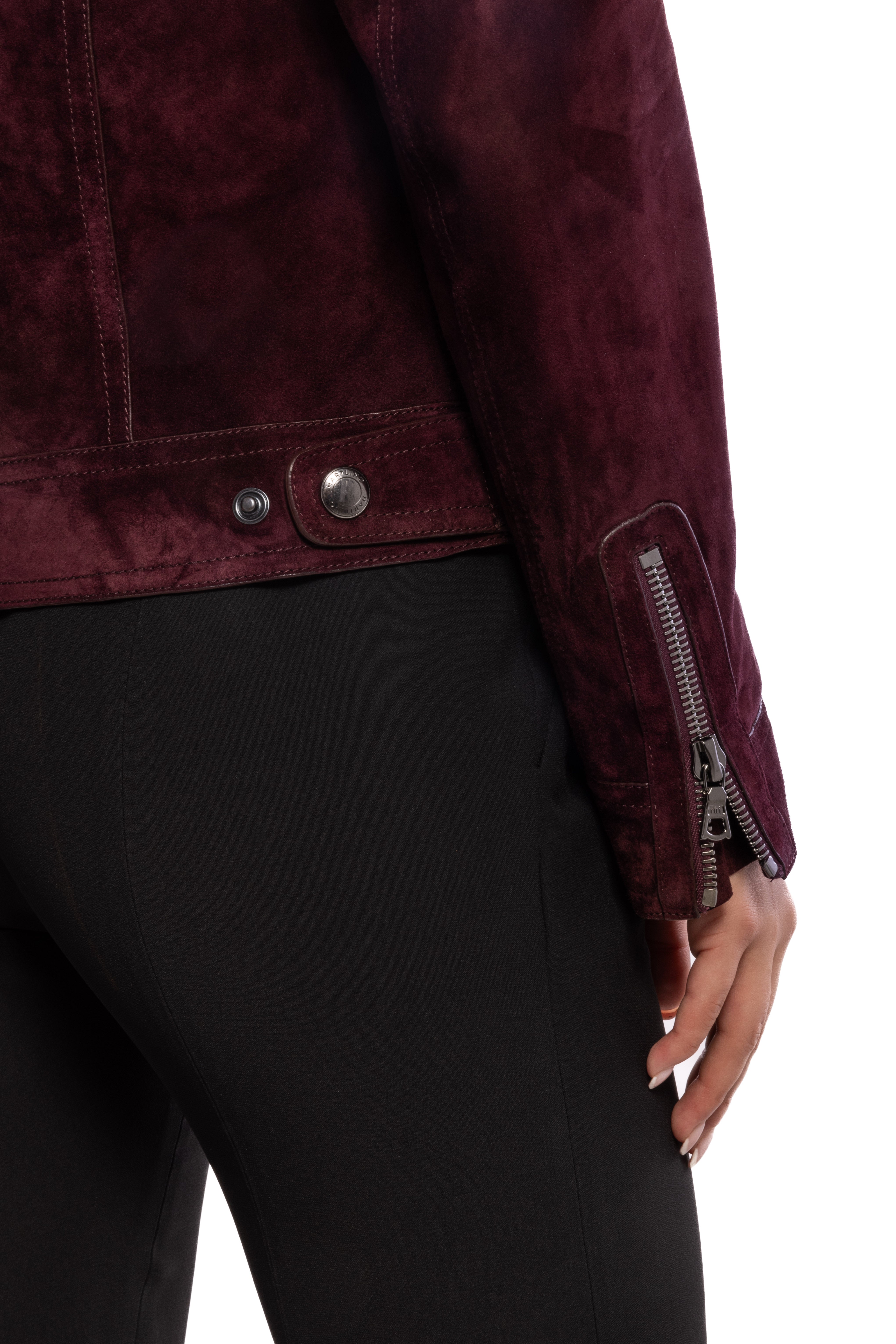 Bordeaux Suede Leather Jacket