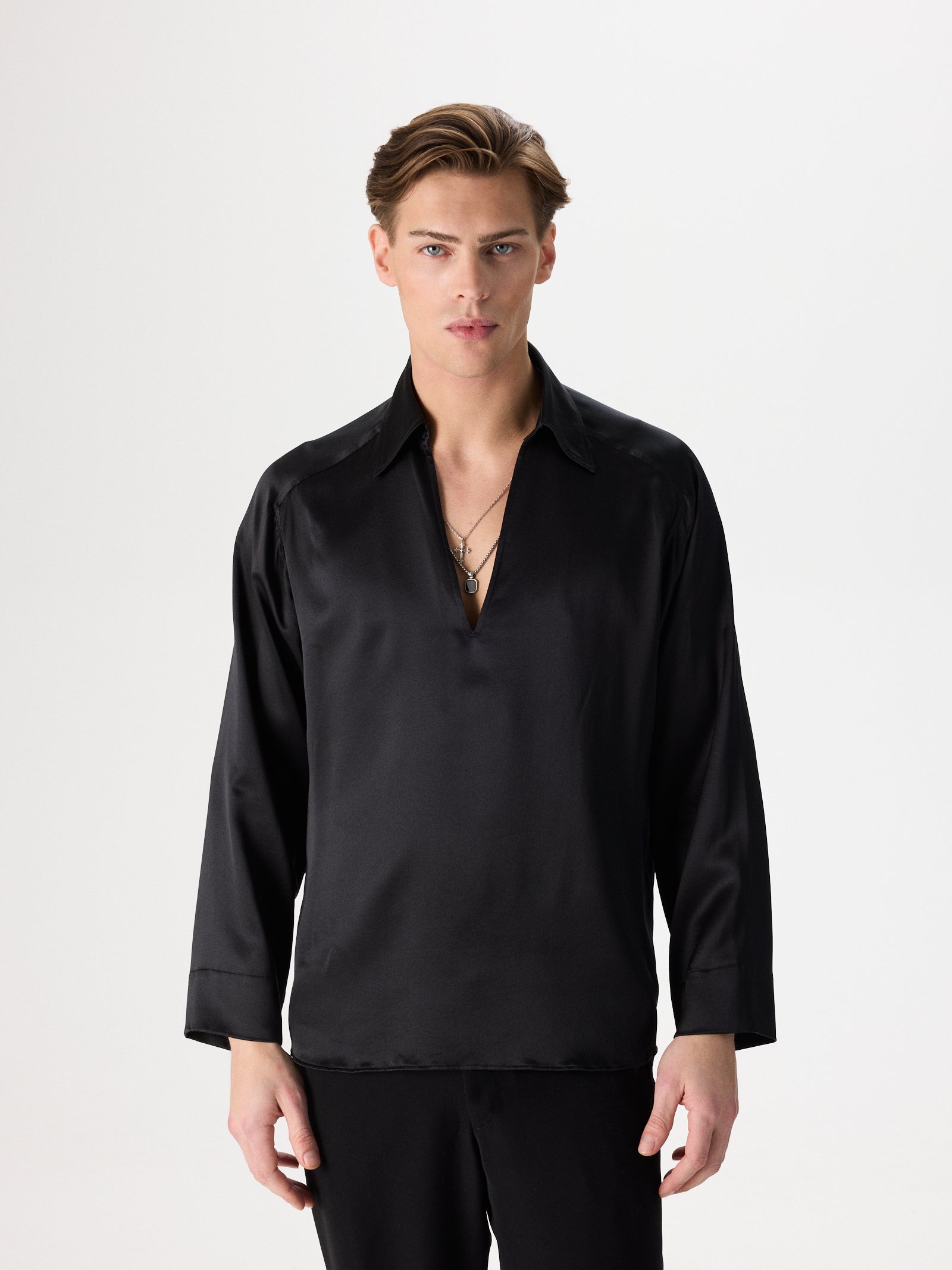 Buttonless Silk Shirt