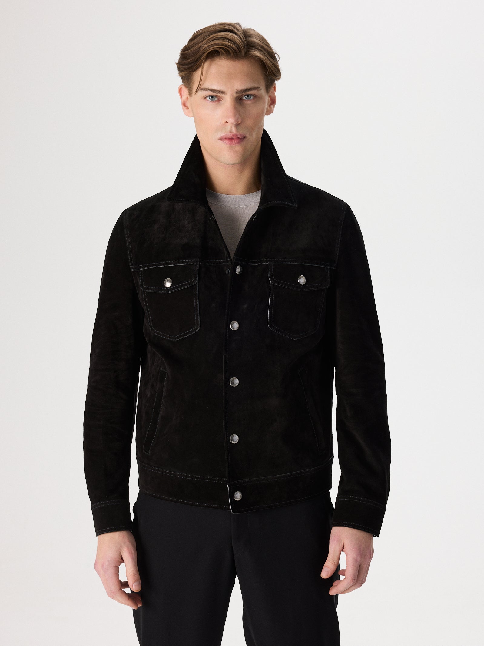 Suede Buttoned Jacket