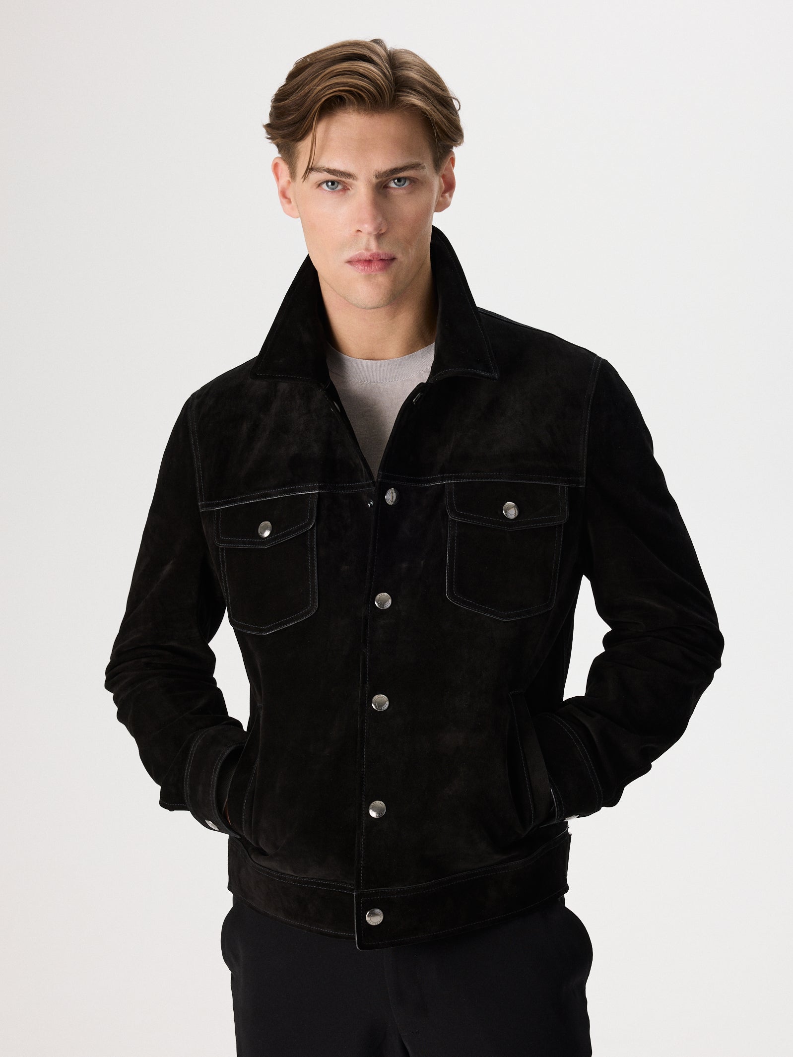 Suede Buttoned Jacket