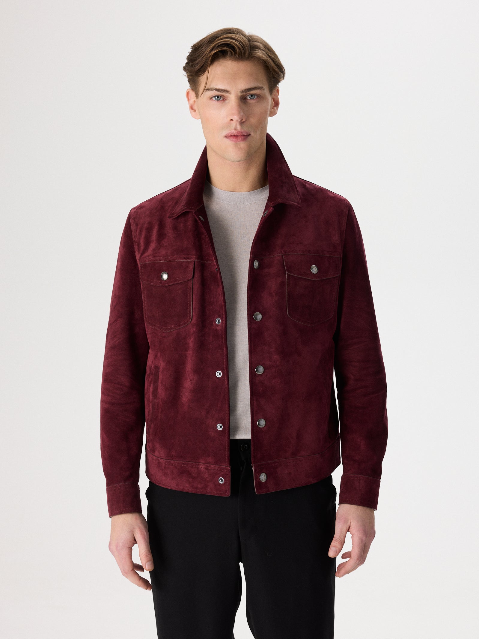 Suede Buttoned Jacket