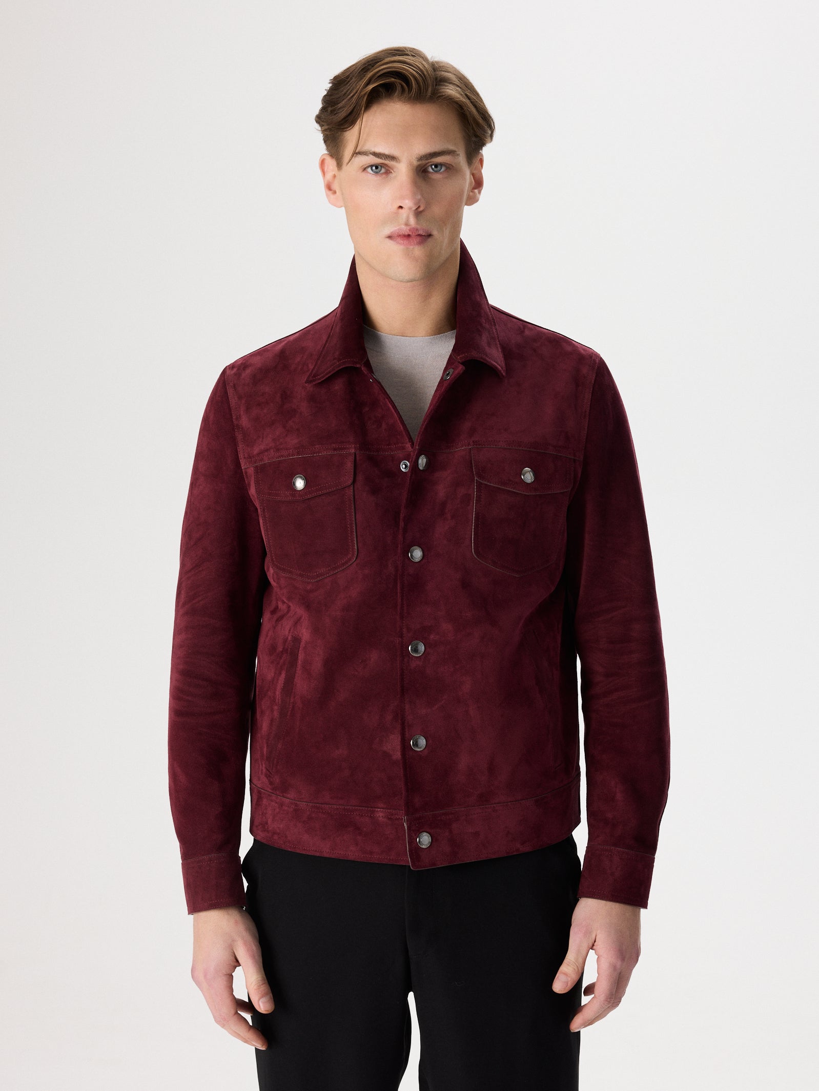 Suede Buttoned Jacket