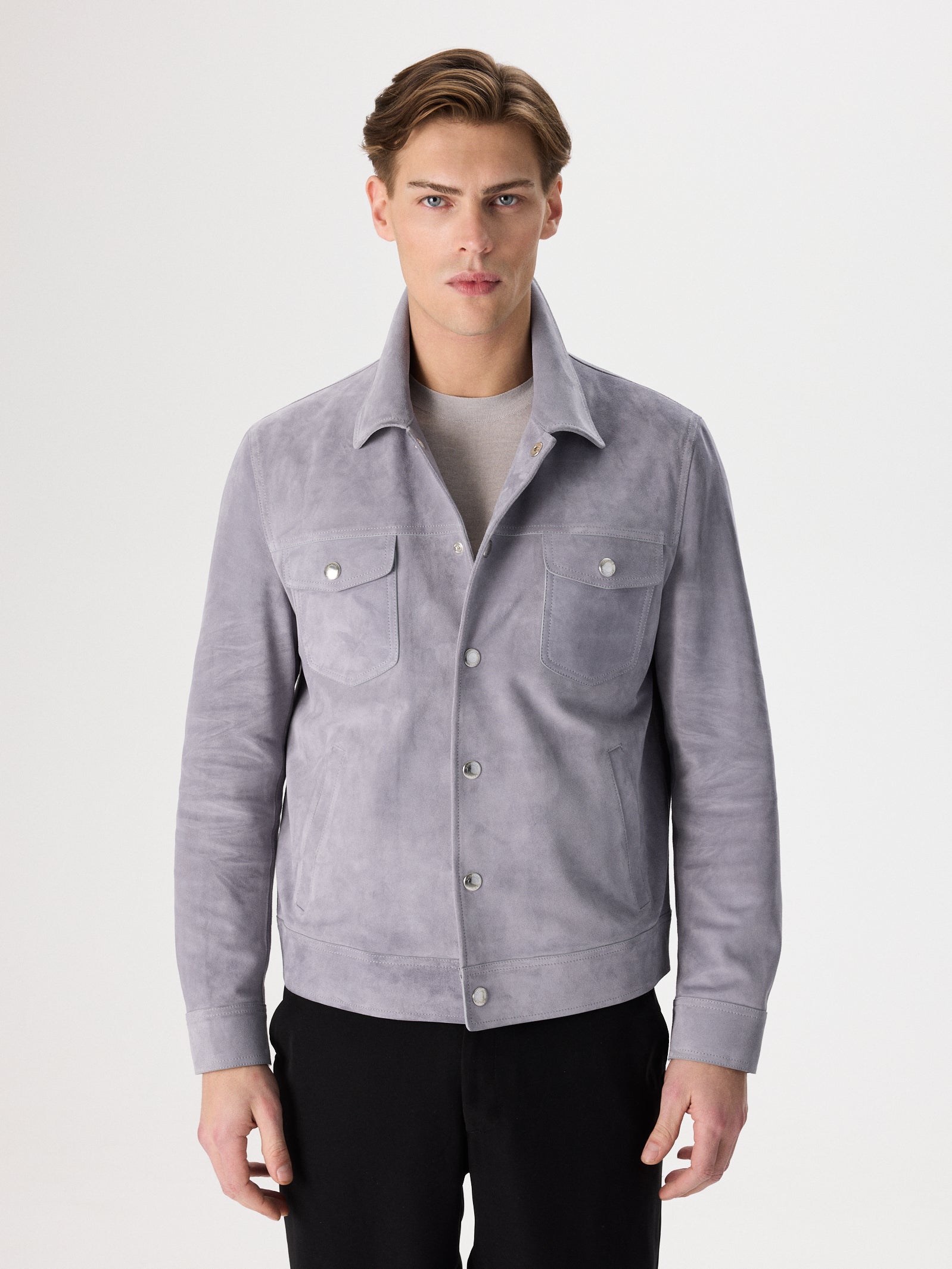 Suede Buttoned Jacket