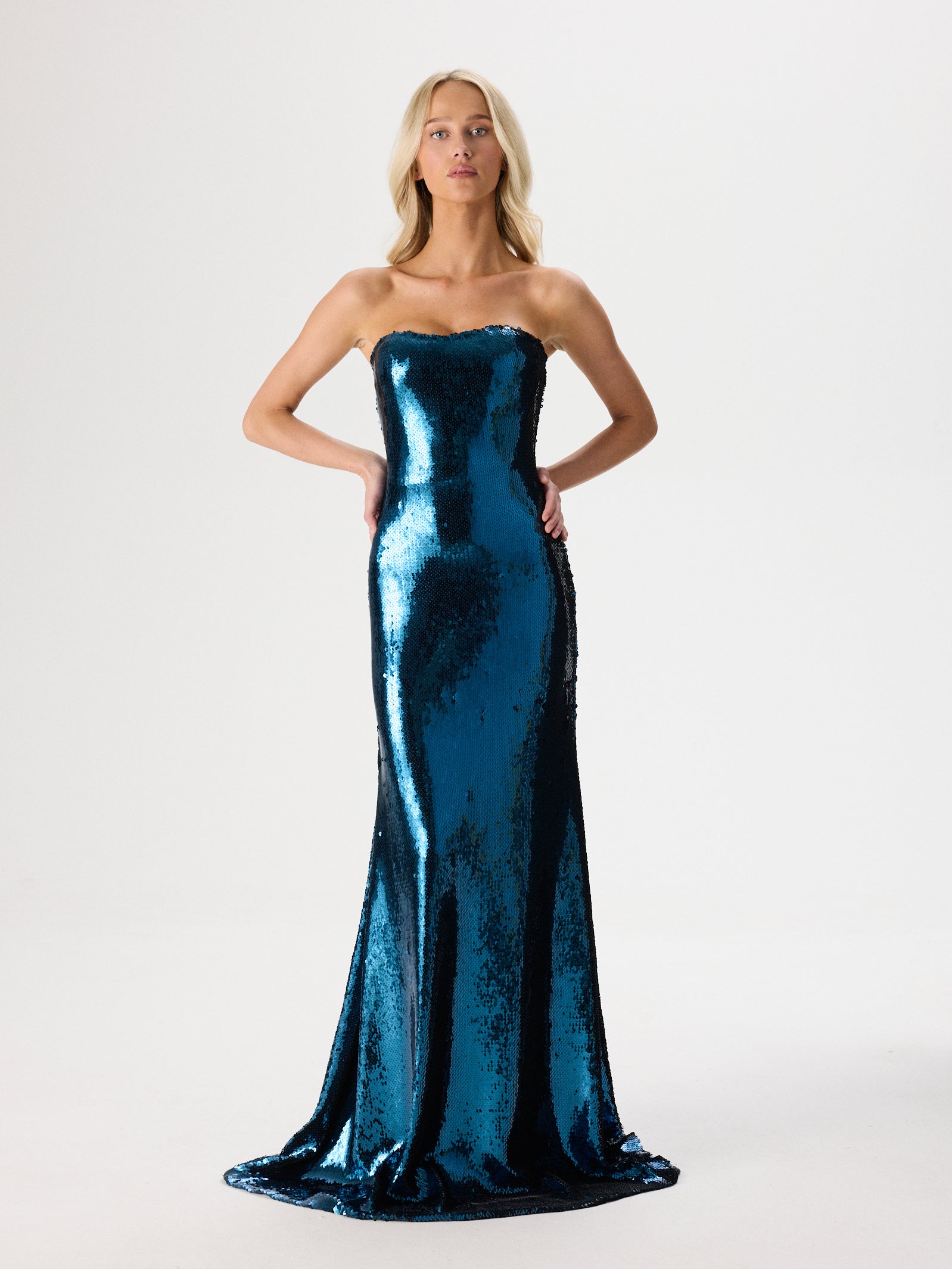 Petrol Sequin Gown