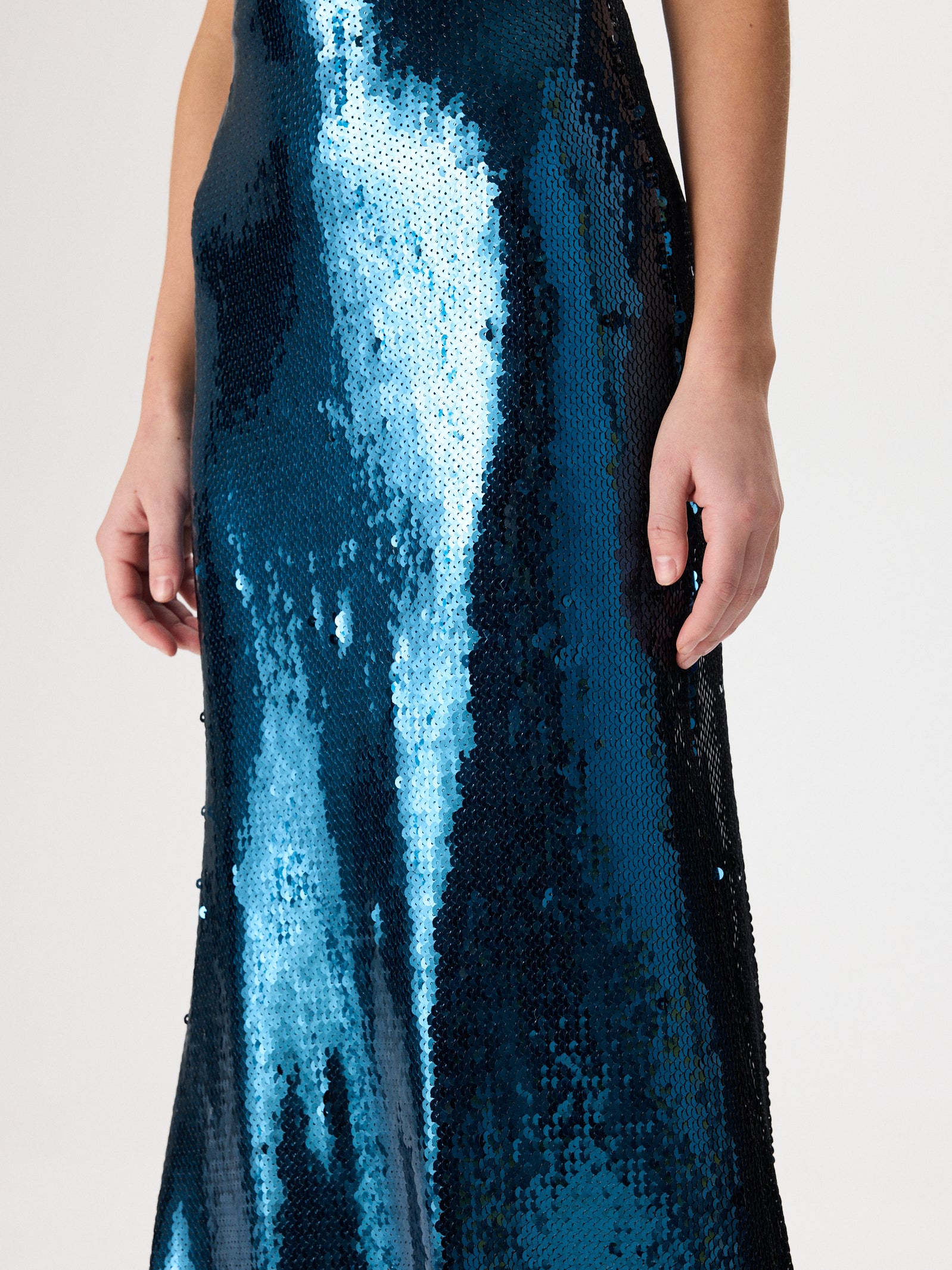 Petrol Sequin Gown