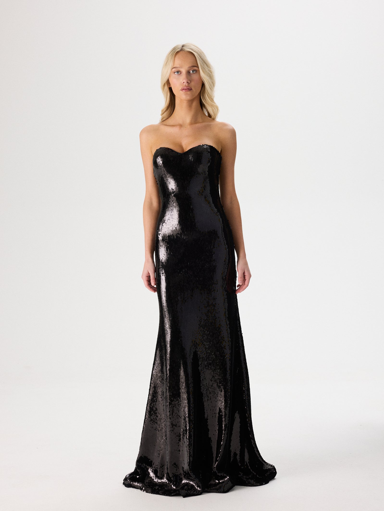 Black Sequin Gown