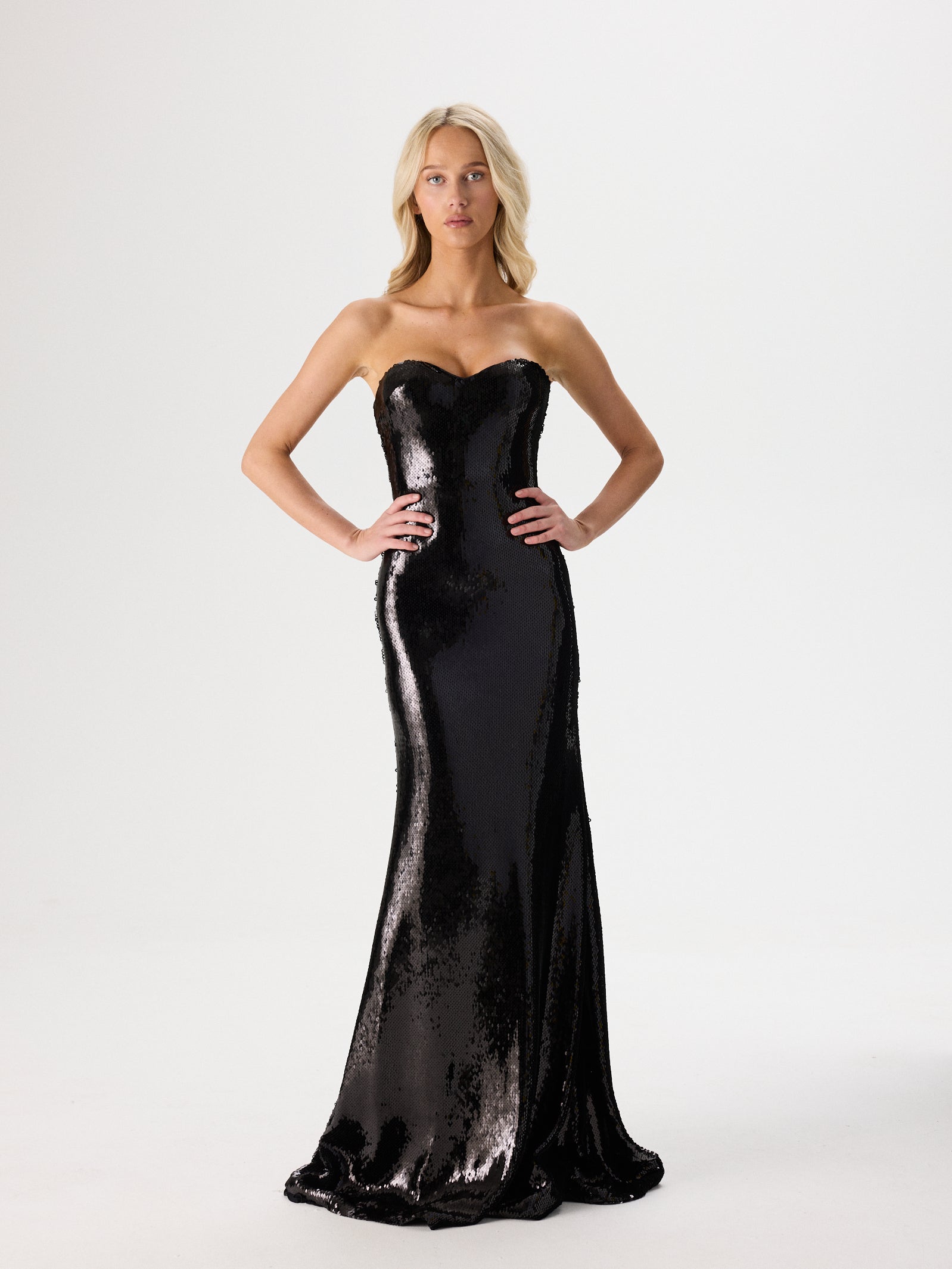 Black Sequin Gown