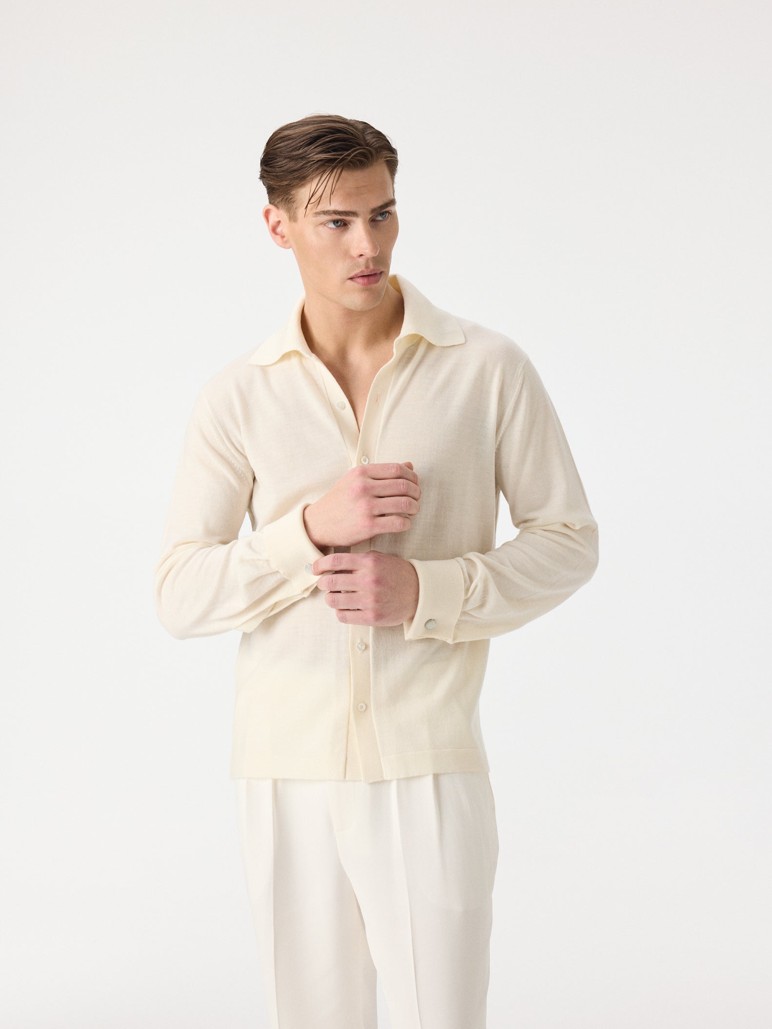 Fine Knit Double Cuff Shirt