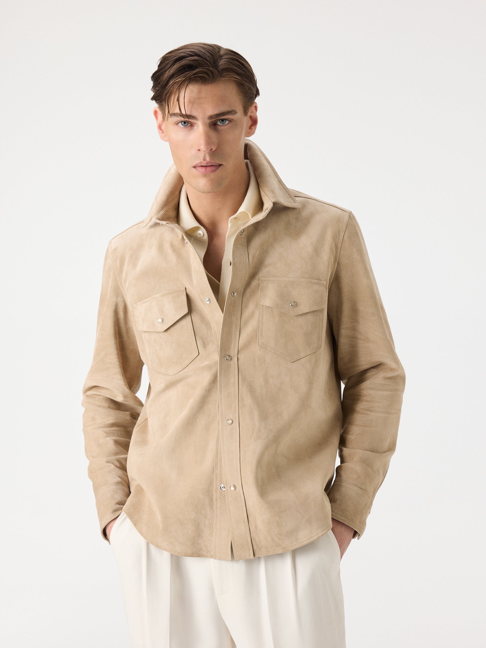 Satin Suede Overshirt
