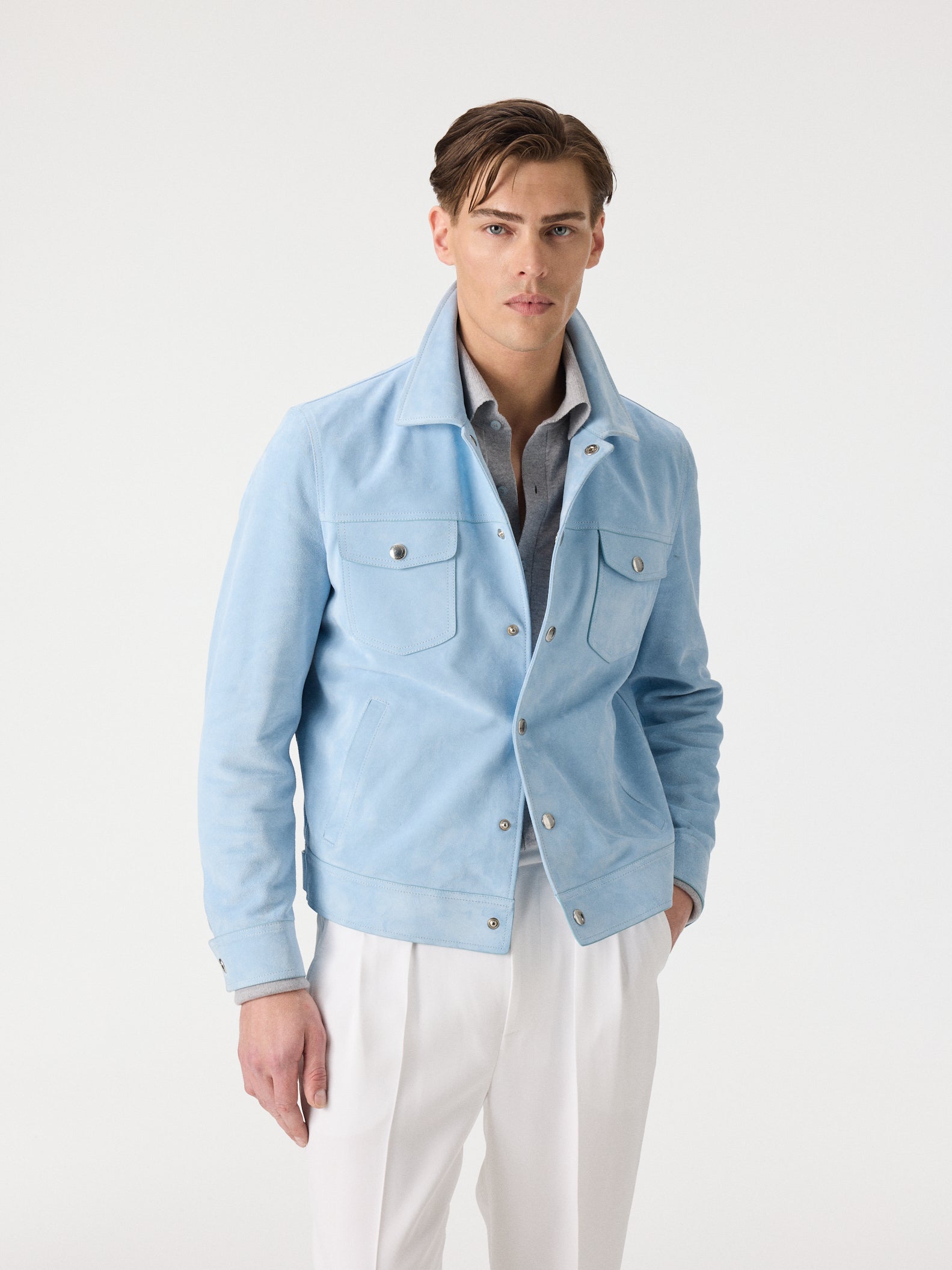 Suede Buttoned Jacket
