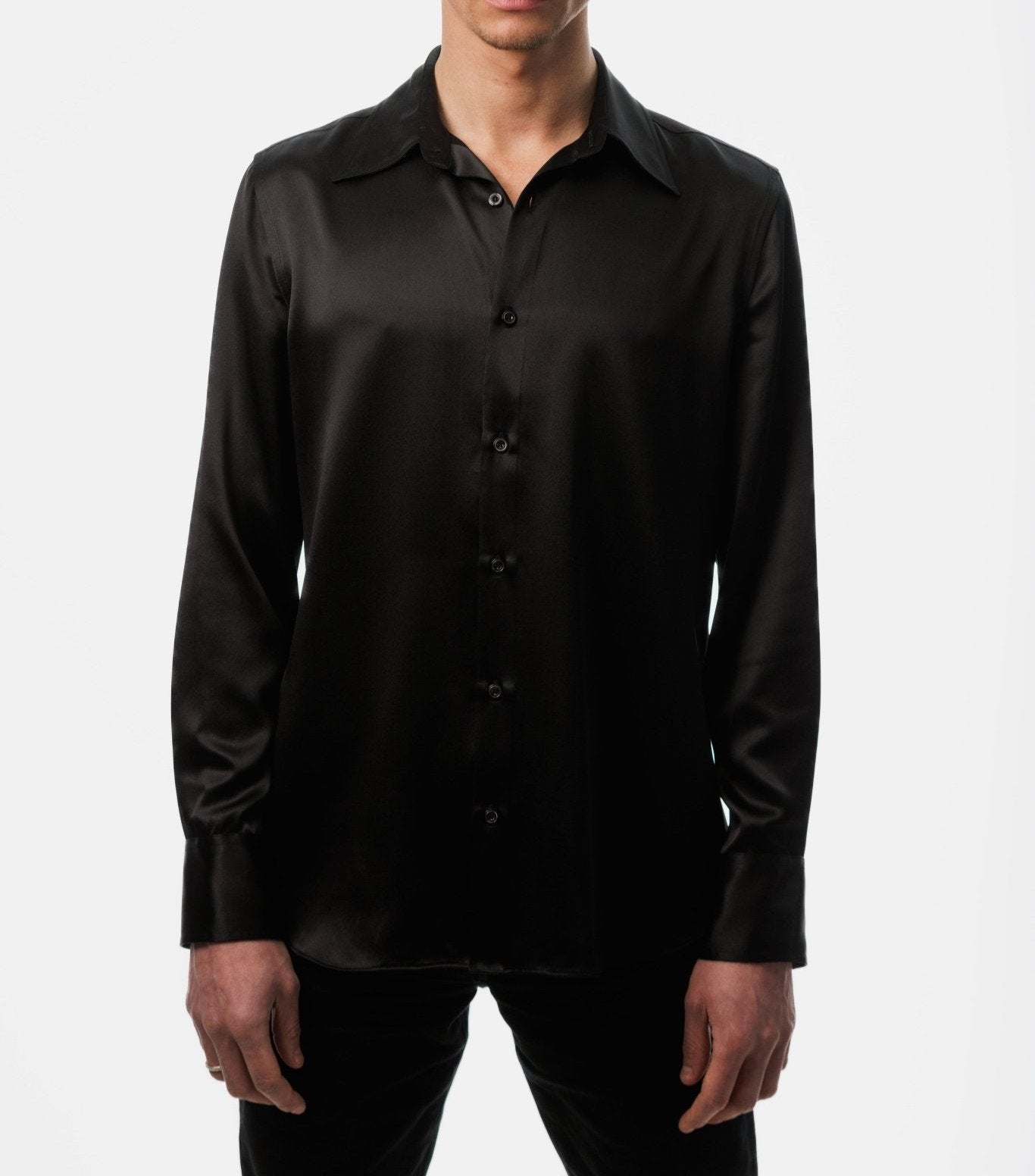 Black Silk Shirt Front view