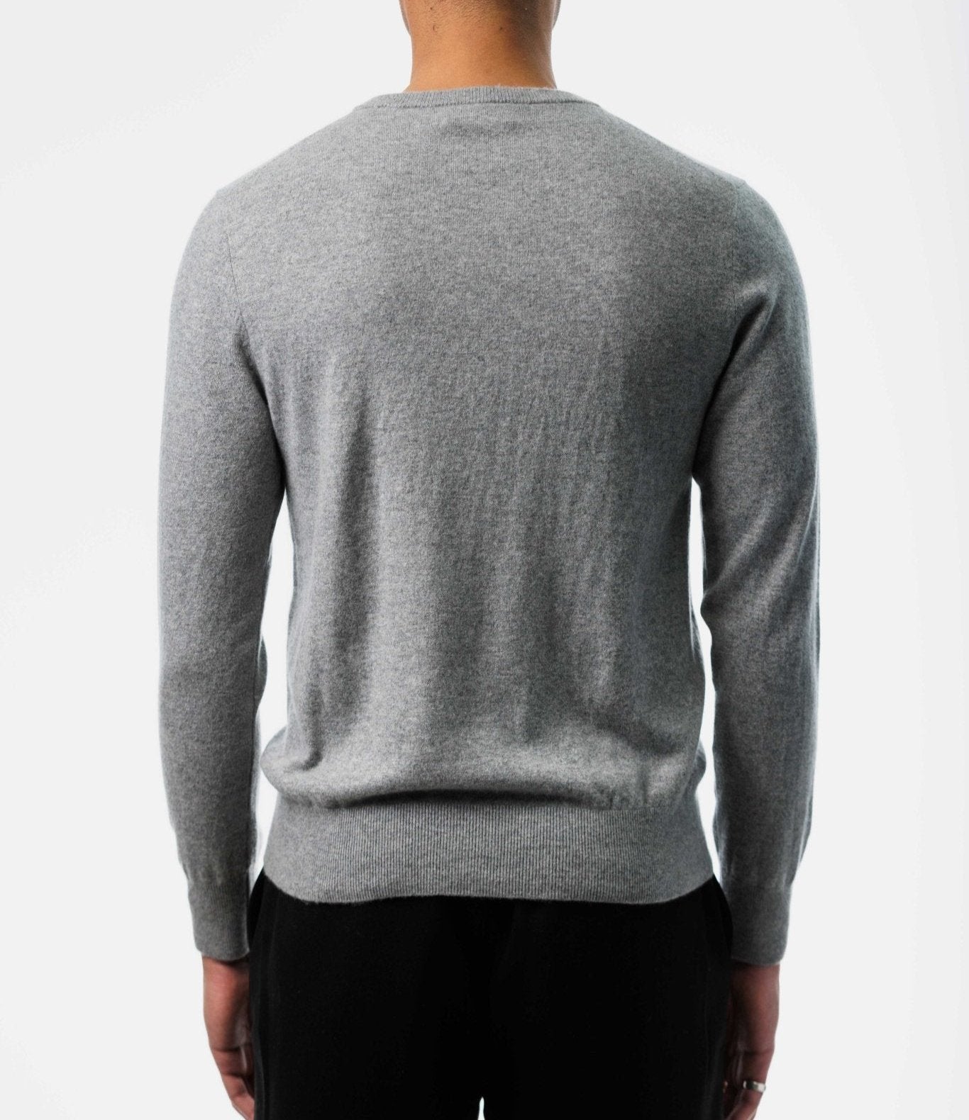Gray Cashmere Sweater back view