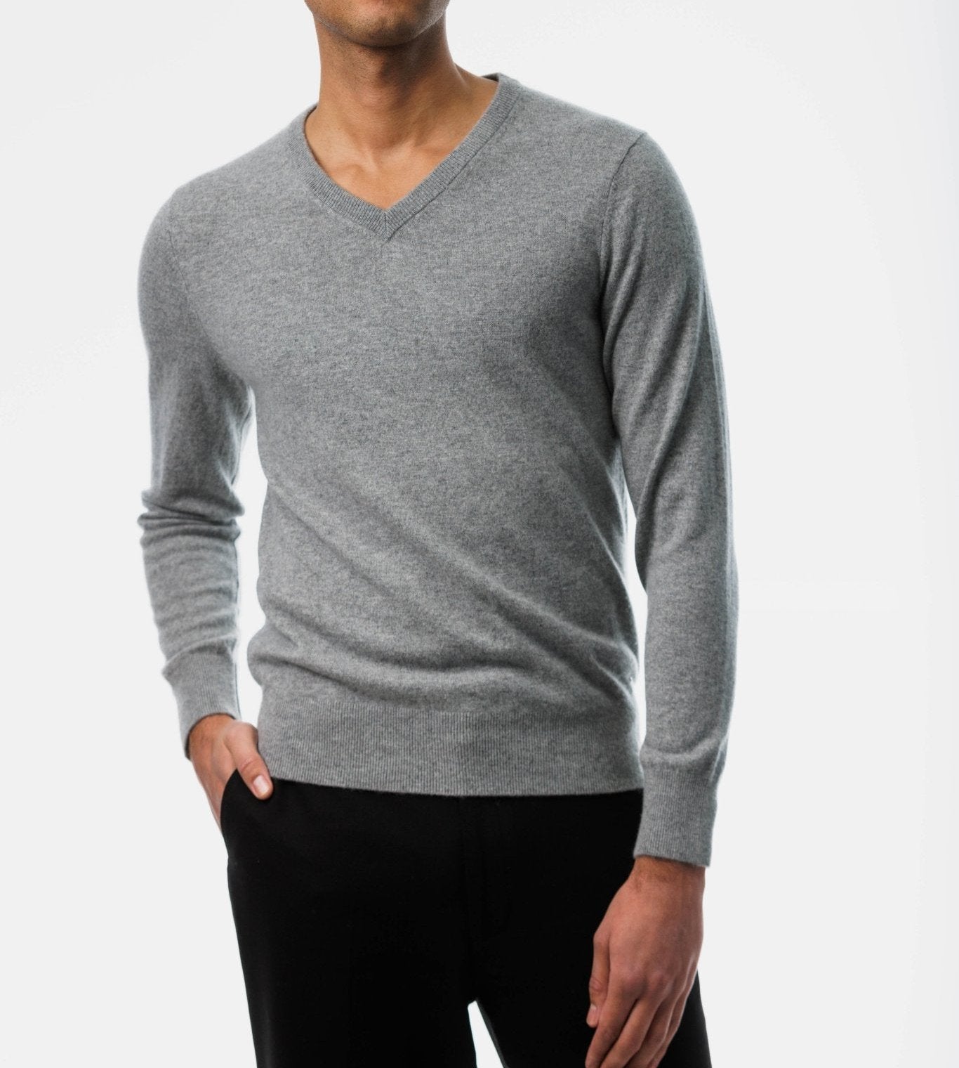 Gray Cashmere Sweater for Men