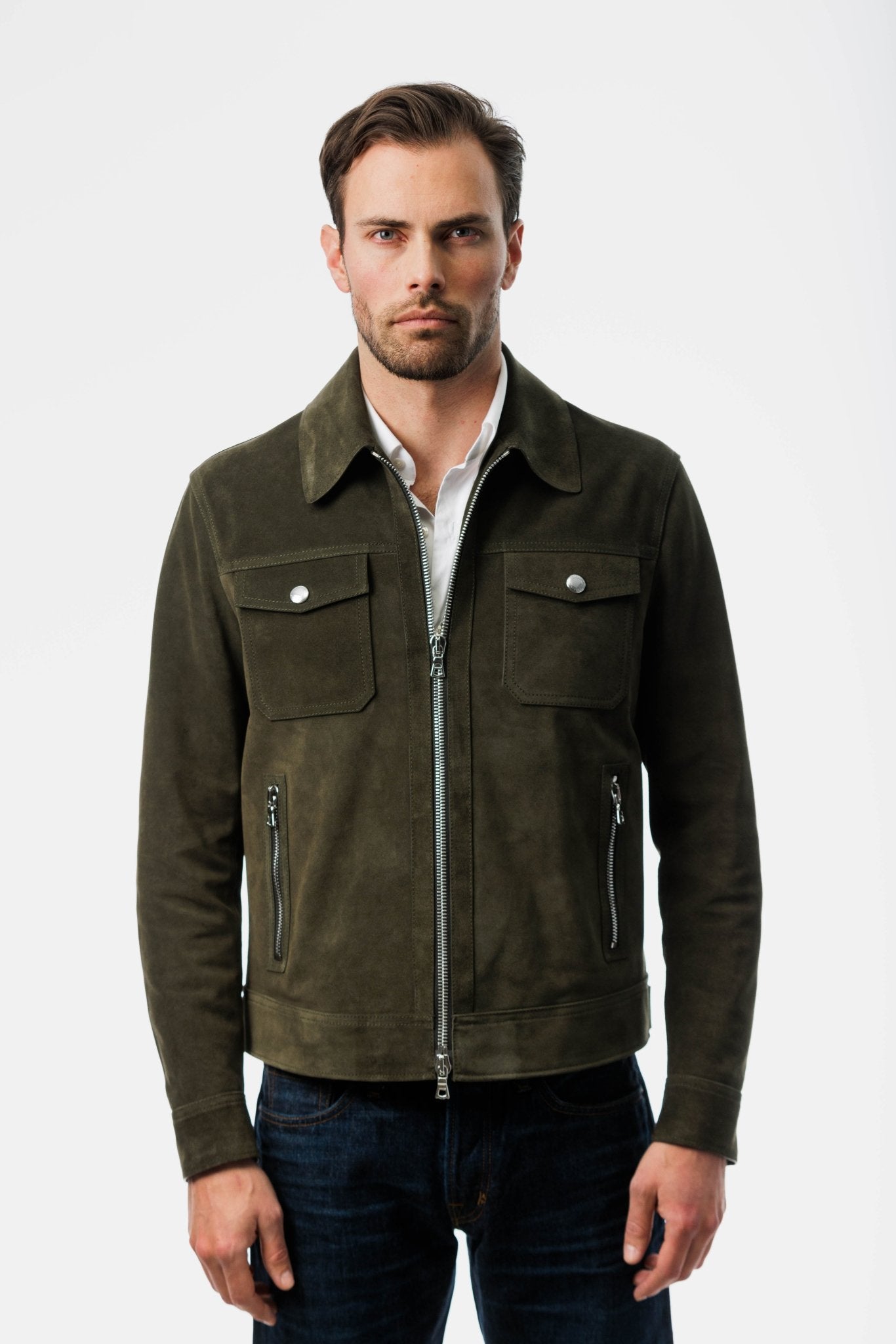 Green Suede Leather Jacket