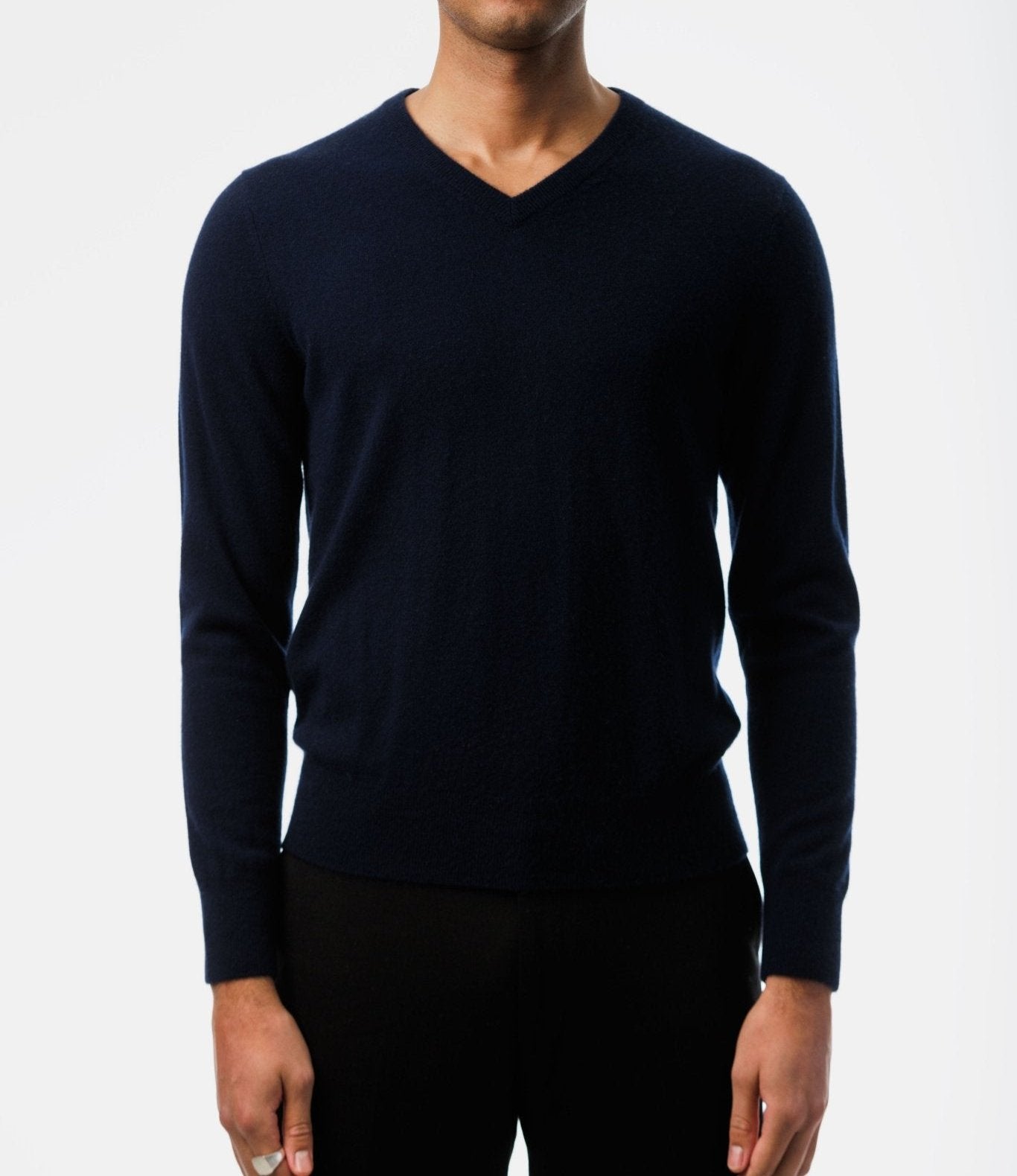 Navy Cashmere Sweater Front view